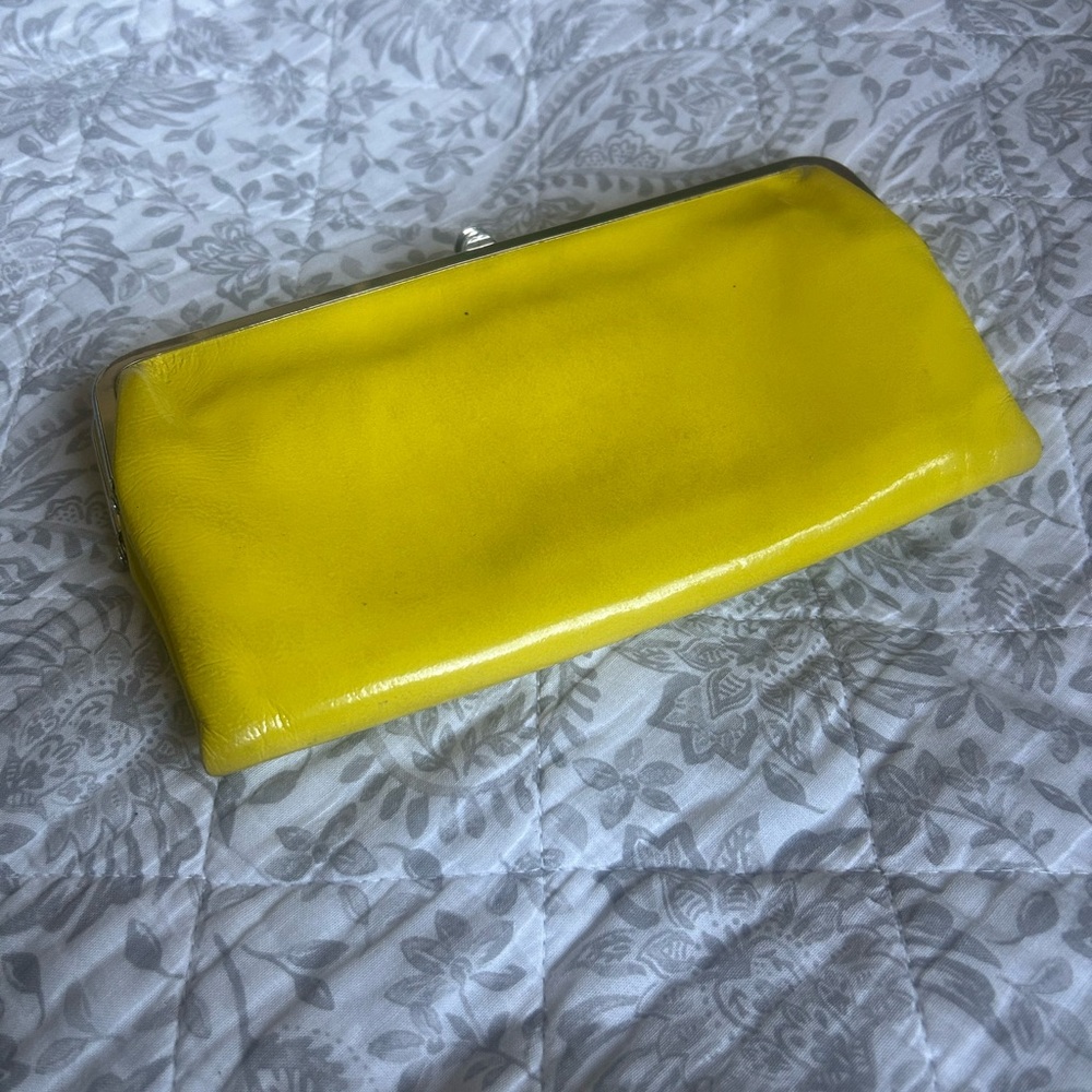 Hobo yellow leather clutch wallet